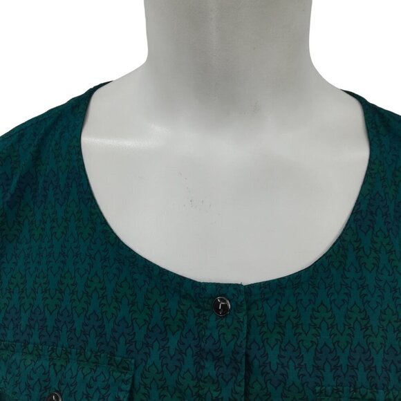 Stetson Embroidered Pearl Snap Short Sleeve A Line Dress Size XS Cotton Blue - Picture 4 of 16